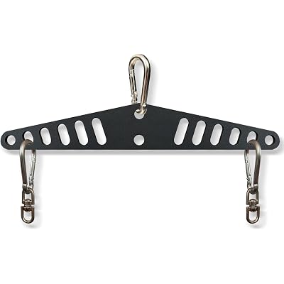 Multi-Grip LAT Pull Down Bar for Home Gym Fitness, Spreader Plate LAT Pulldown Attachments for Pulley System Cable Machine, Double to Single Cable Attachment Exercise Handle
