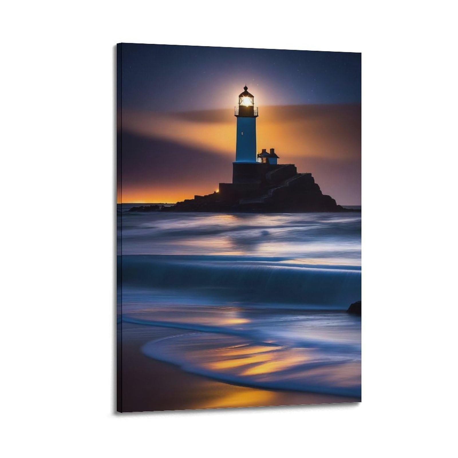 CXHJCA Lighthouse Poster Sunset's Farewell Poster Decorative Painting Canvas Wall Posters And Art Picture Print Modern Family Bedroom Decor Posters 24x36inch(60x90cm)