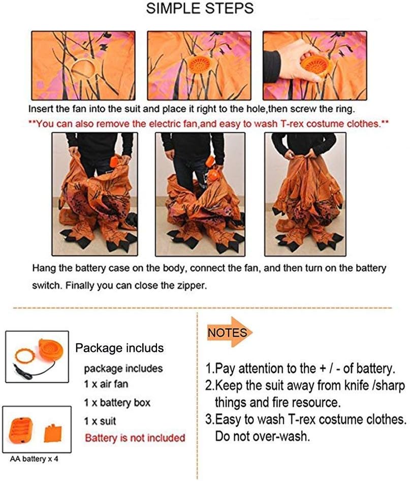 Inflatable Dinosaur Costume Dinosaur Costumes for Adult T-rex Inflatable Costumes Adult for Halloween Christmas - Image 2