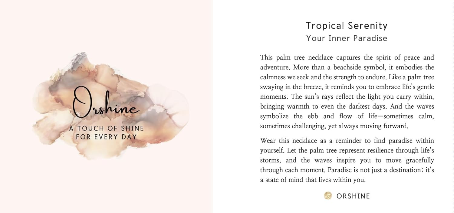 18K Gold Plated Palm Tree Necklace for Women, Sun & Wave, Tropical Gift - Image 4