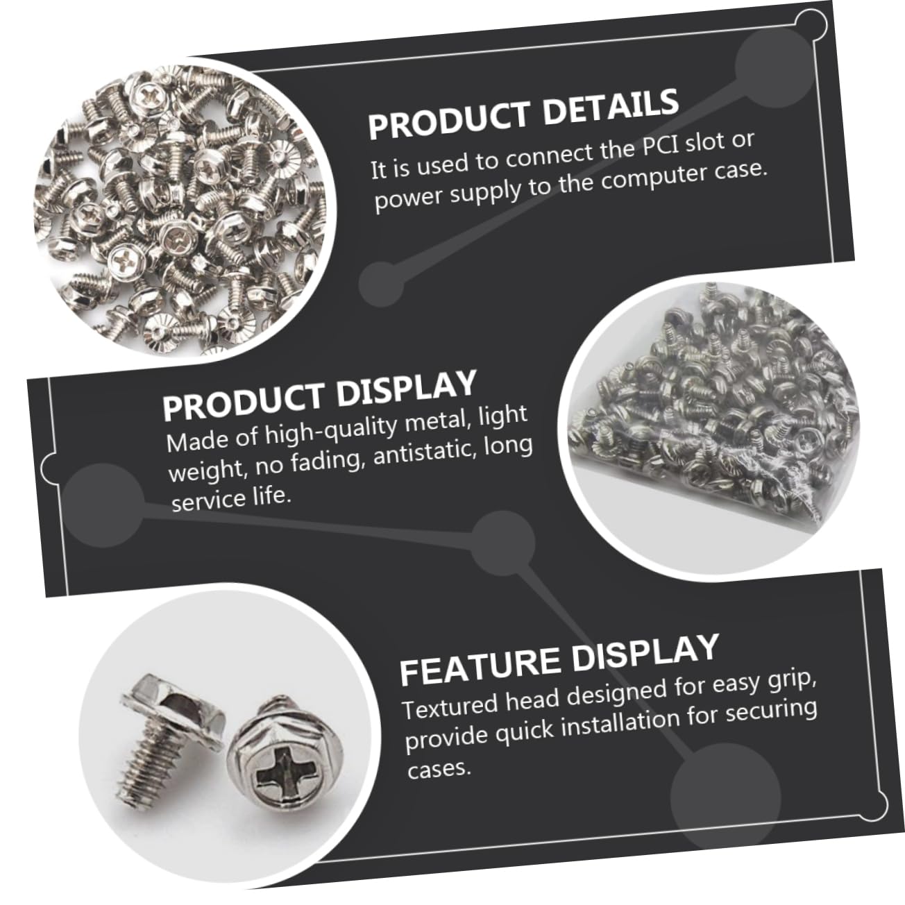 DOITOOL 100pcs Computer Case Screws Round Head Replacement Screw for Motherboard Accessory