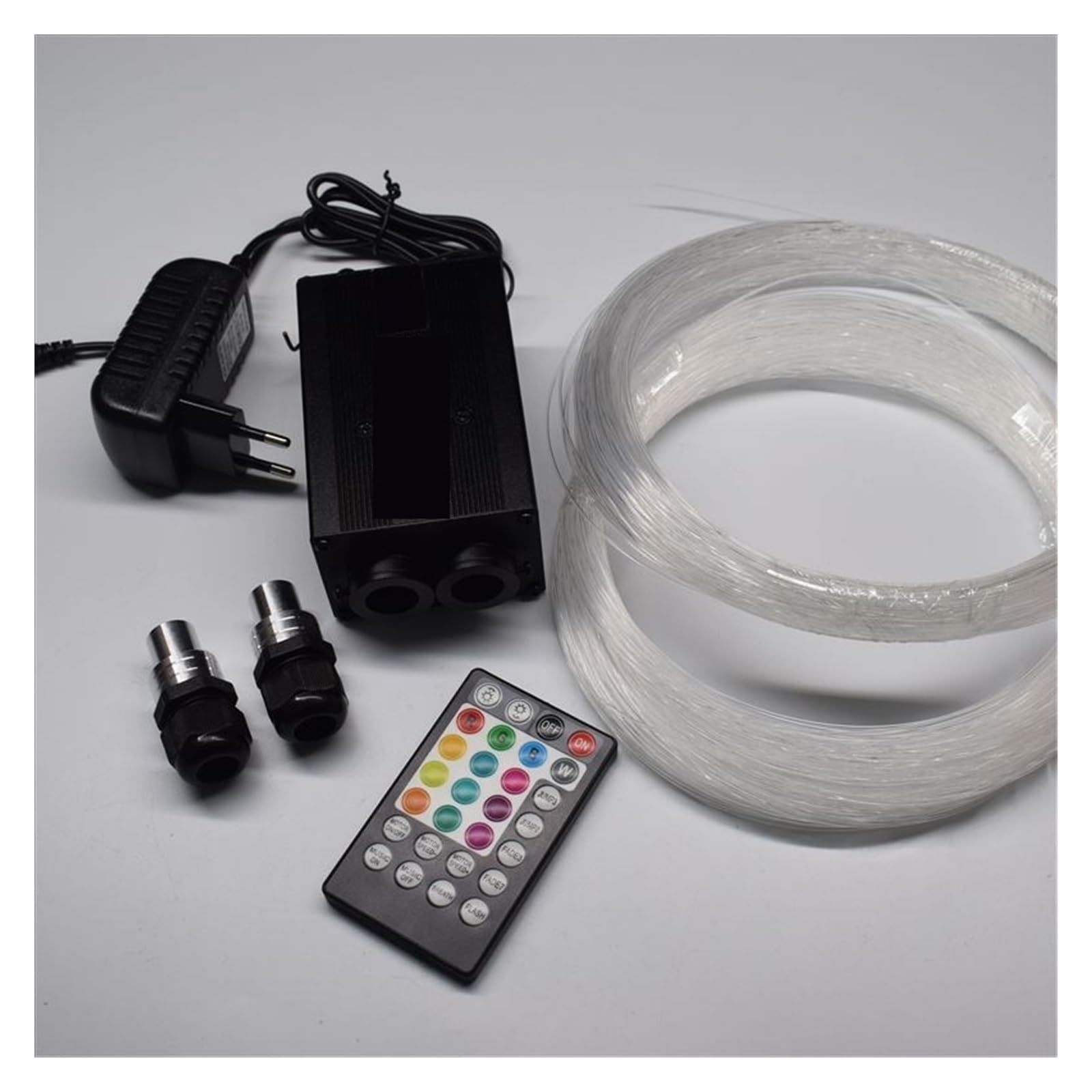 Oświetlenie wnętrza samochodu LED, Zestaw oświetlenia sufitowego APP 12W RGBW, silnik LED z kablem światłowodowym do światła światłowodowego Starry Sky w samochodzie Światła nastrojowe w samochodzie (