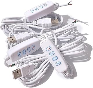 1 Pcs White DC5V USB LED Dimmer Extension Cable with On/Off Switch Adapter LED Dimming Controller for LED Light Bulb Lamps USB-Port Power Cable for Led Light Bulb Lamps