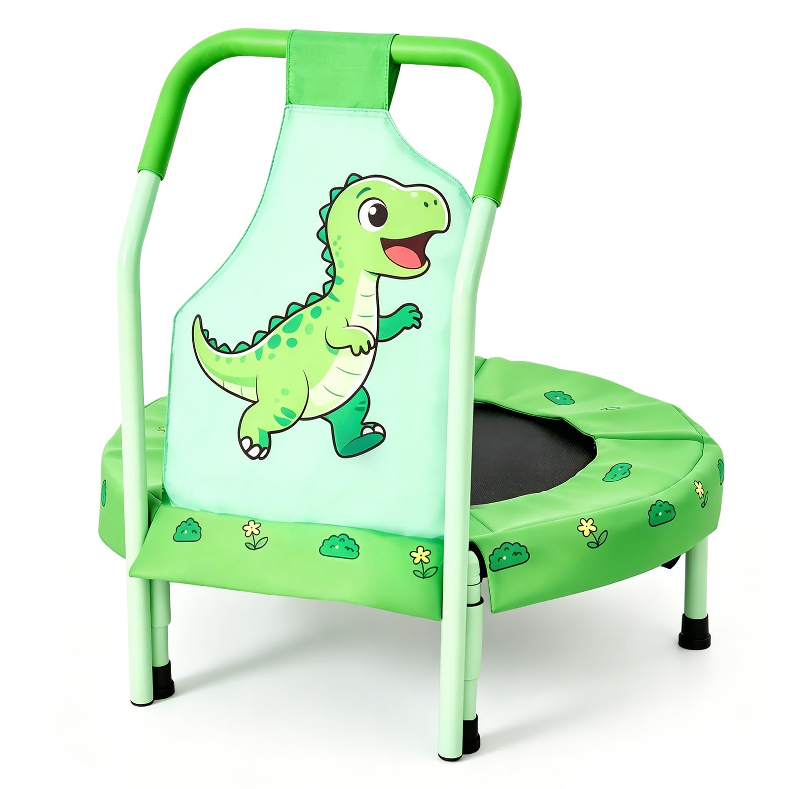 FUNLIO Trampolino Mini Unicorno 27" per Bambini, con Maniglione di Sicurezza, Design a Tema Arcobaleno, Pieghevole e Portatile per Interno/Esterno - Certificato CPC & CE