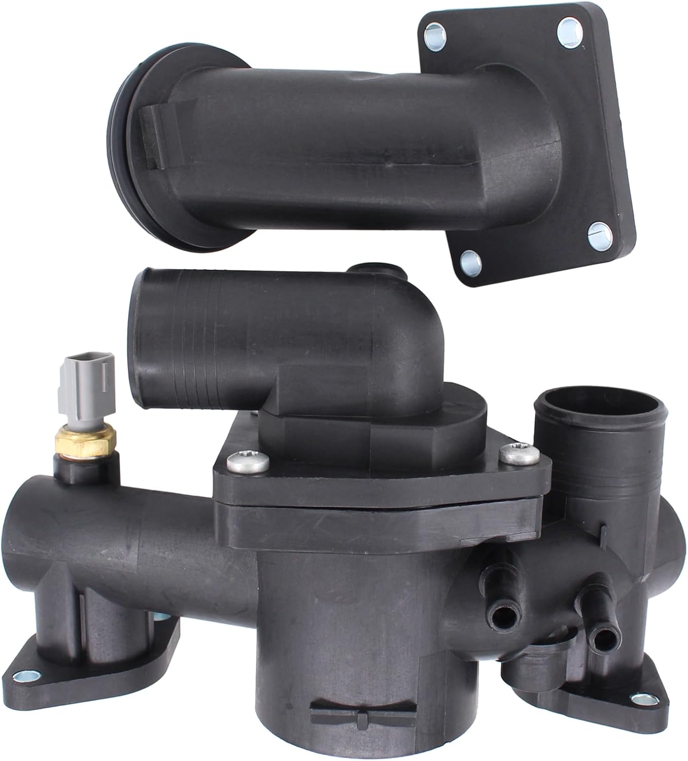 NewYall 4.2L Engine Coolant Thermostat Housing with Temperature Sensor for Jaguar S-Type 2003-2005, Vanden Plas/XJ8 2004-2005