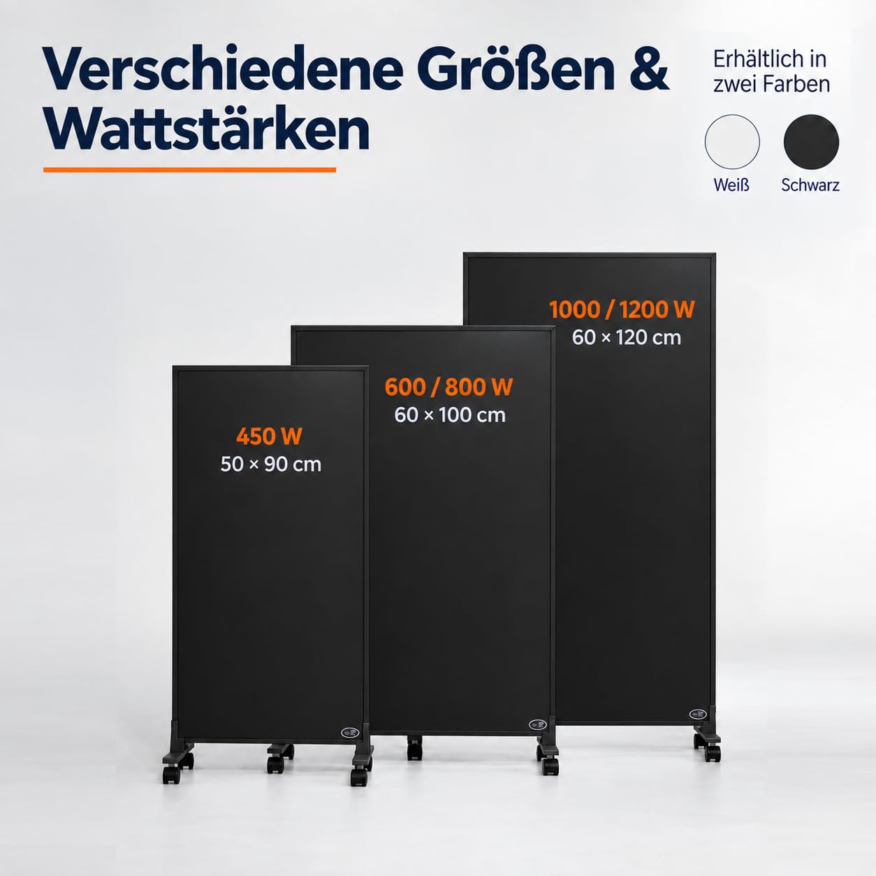Könighaus Standgerät Infrarotheizung 1200 W - Thermostat - 18-29 m²