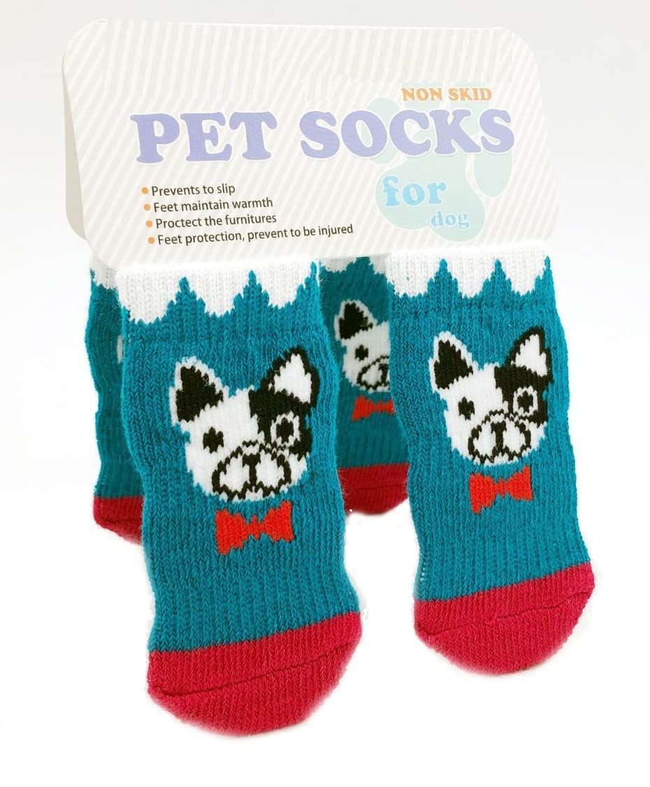 KUTKUT Anti-Skid Small Breed Dog Cat Socks | Pet Paw Protector Puppy Socks with 4 Pieces Adjustable Straps | Socks for Shishtzu, Bichon, Maltese etc(Size: L, Height 9 cm, Width 4 cm) (B0BJF1YJH9) Amazon Price History, Amazon Price Tracker