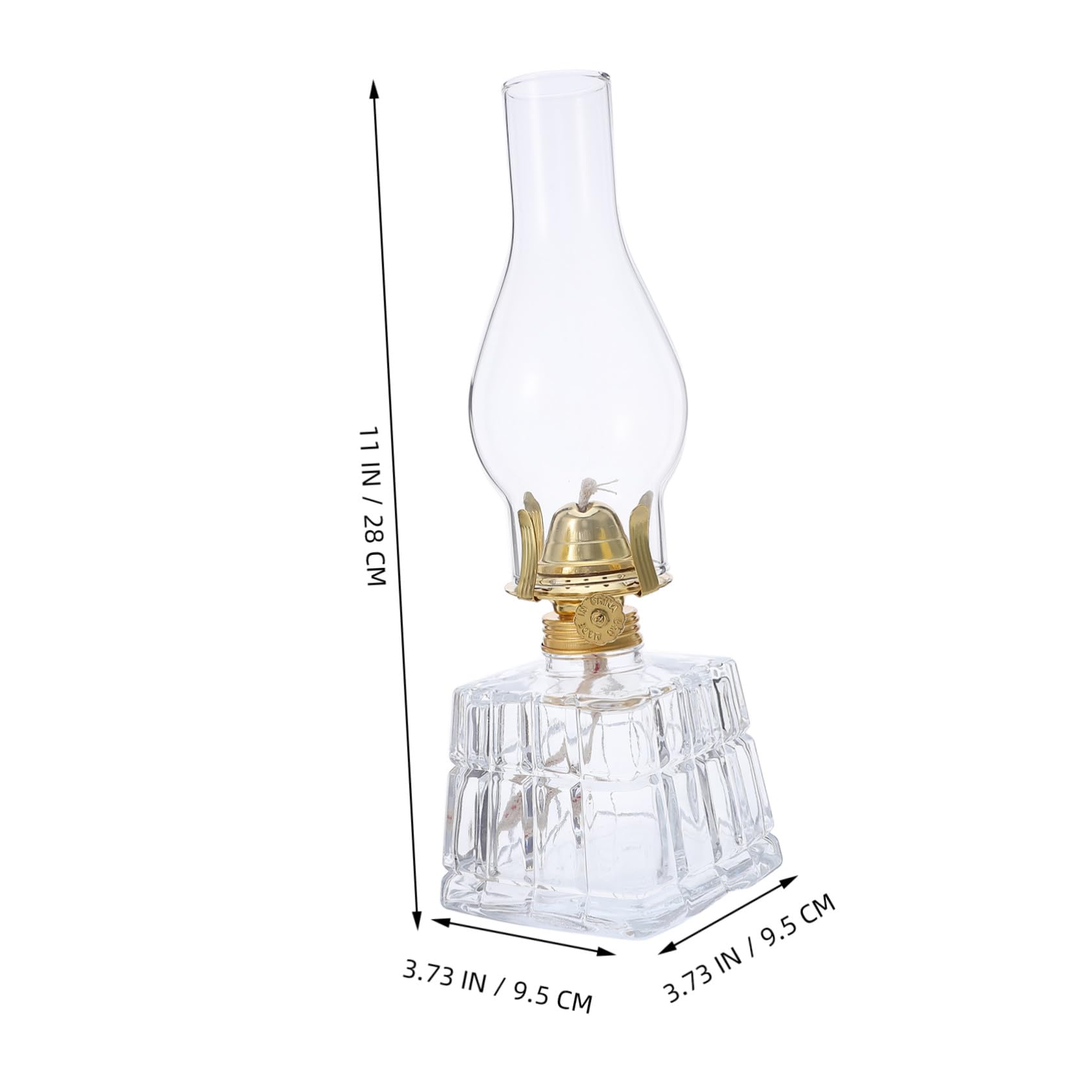 Lampe à Huile Vintage en Verre et Fer 350 ML pour Intérieur et Extérieur