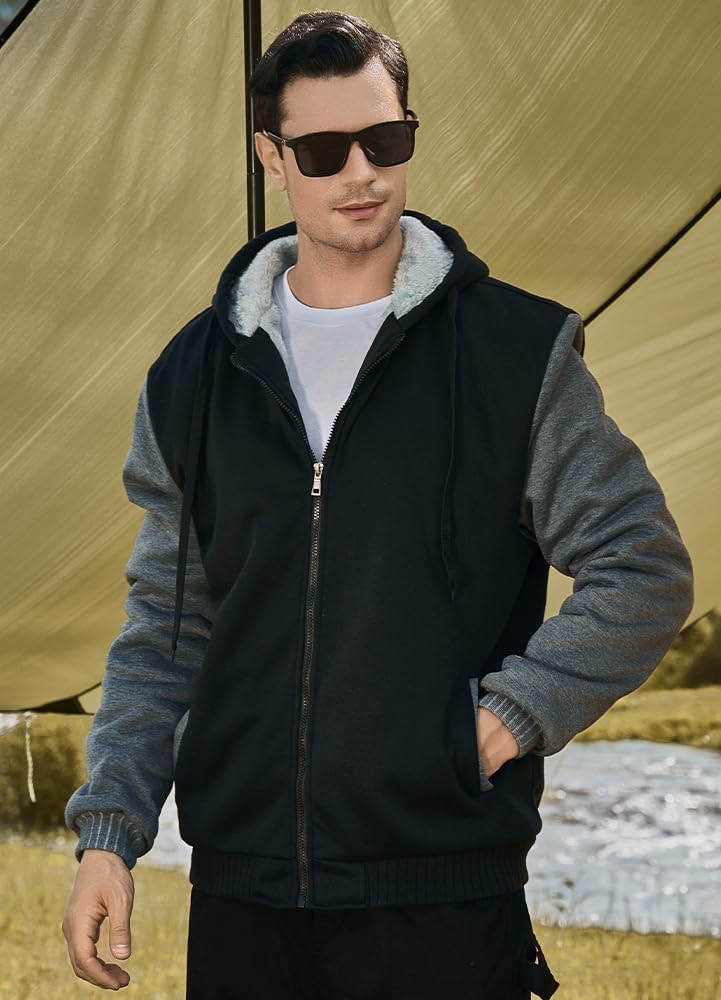 LBL Leading the Better Life Men's Pullover Winter Jackets Hooed Fleece Hoodies Sweatshirt Wool Warm Thick Coats - Image 2