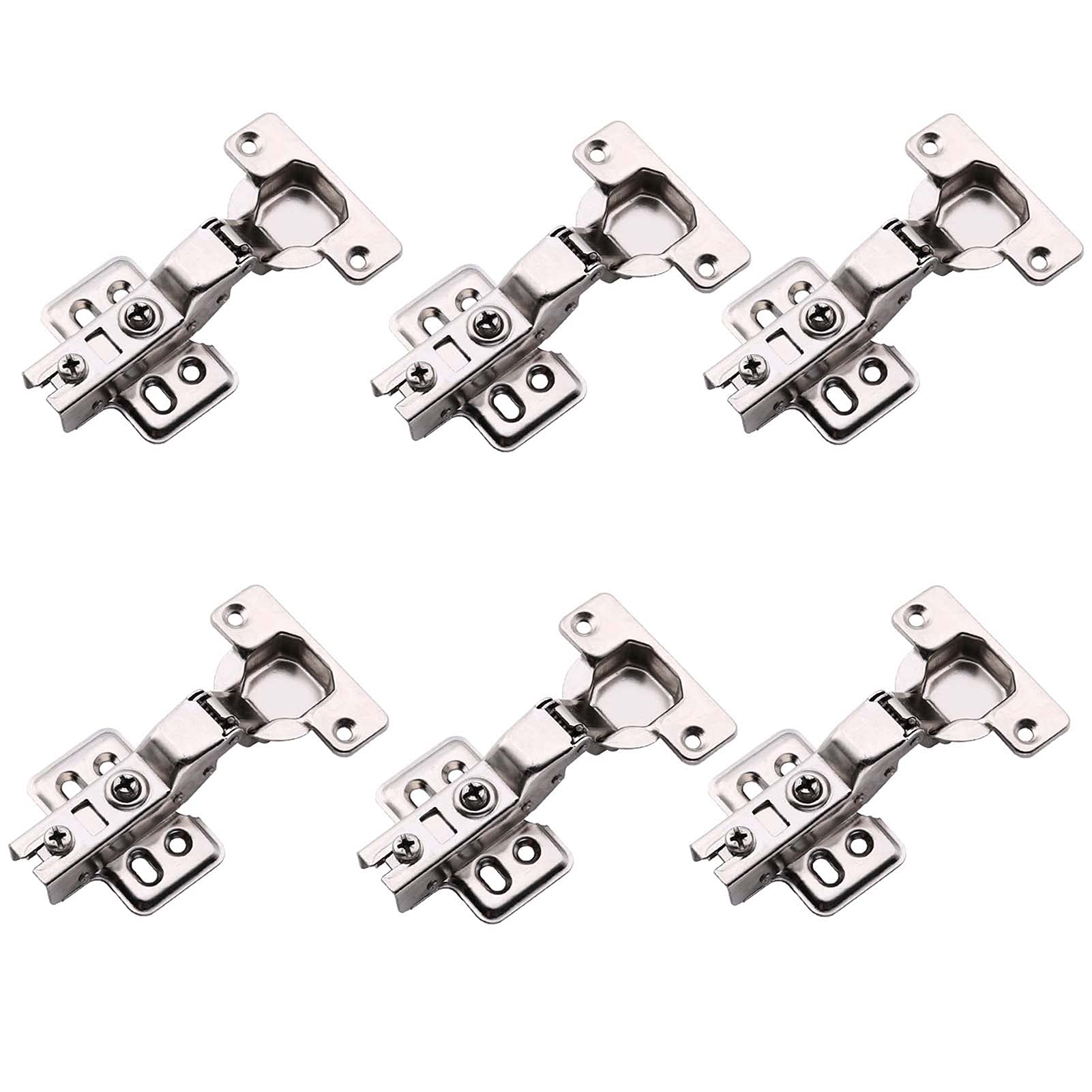 Nvsfzgiyg Big Bend 6 Pcs Cabinet Hinges, Mute Hydraulic Hinge Folding Soft Close Furniture Concealed Combination Warerobe Door 28Mm,(Big Bend)
