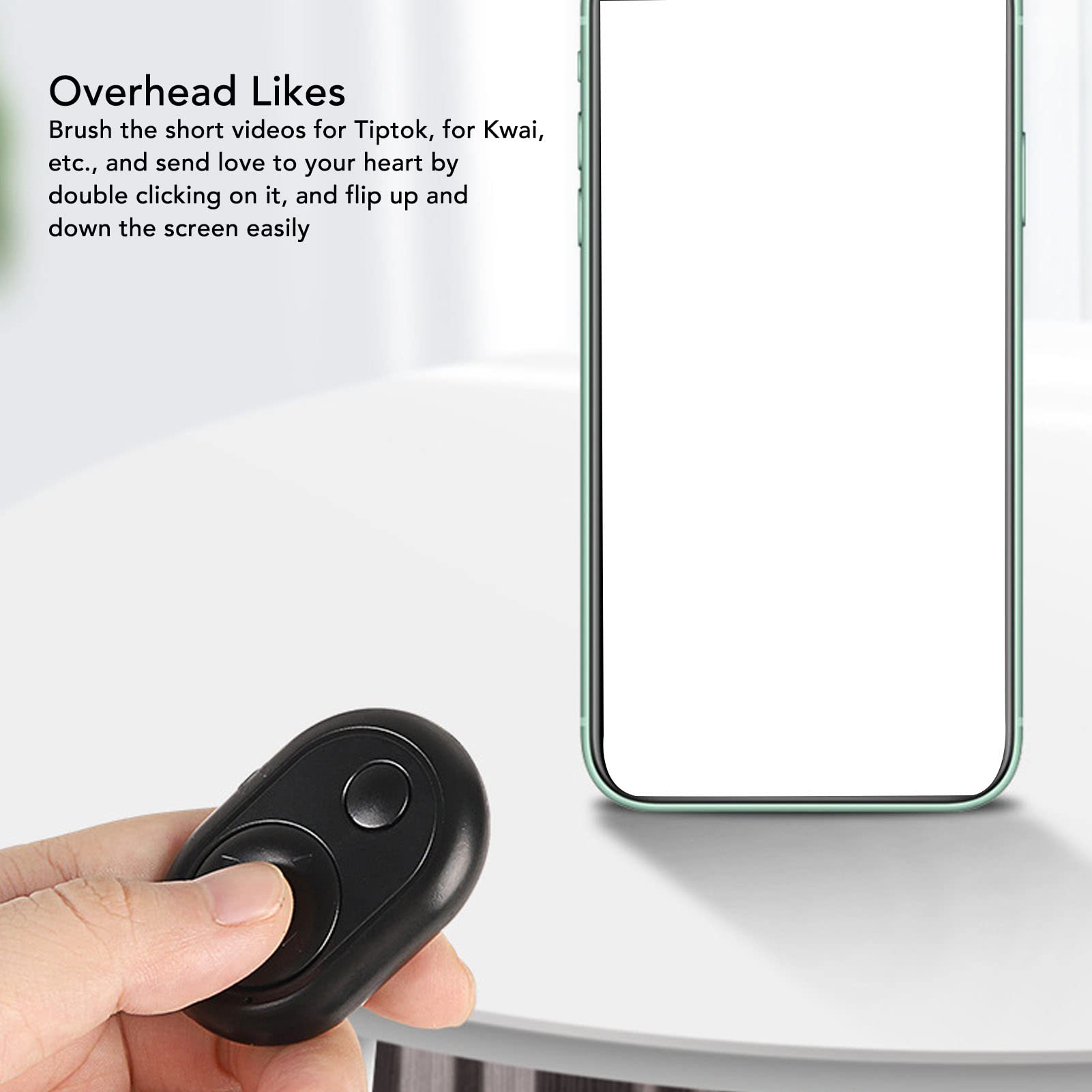 Télécommande Bluetooth Tourneur De Page Rose - Bouton Selfie Pour TikTok, Appareil Photo, Kindle Et Vidéo