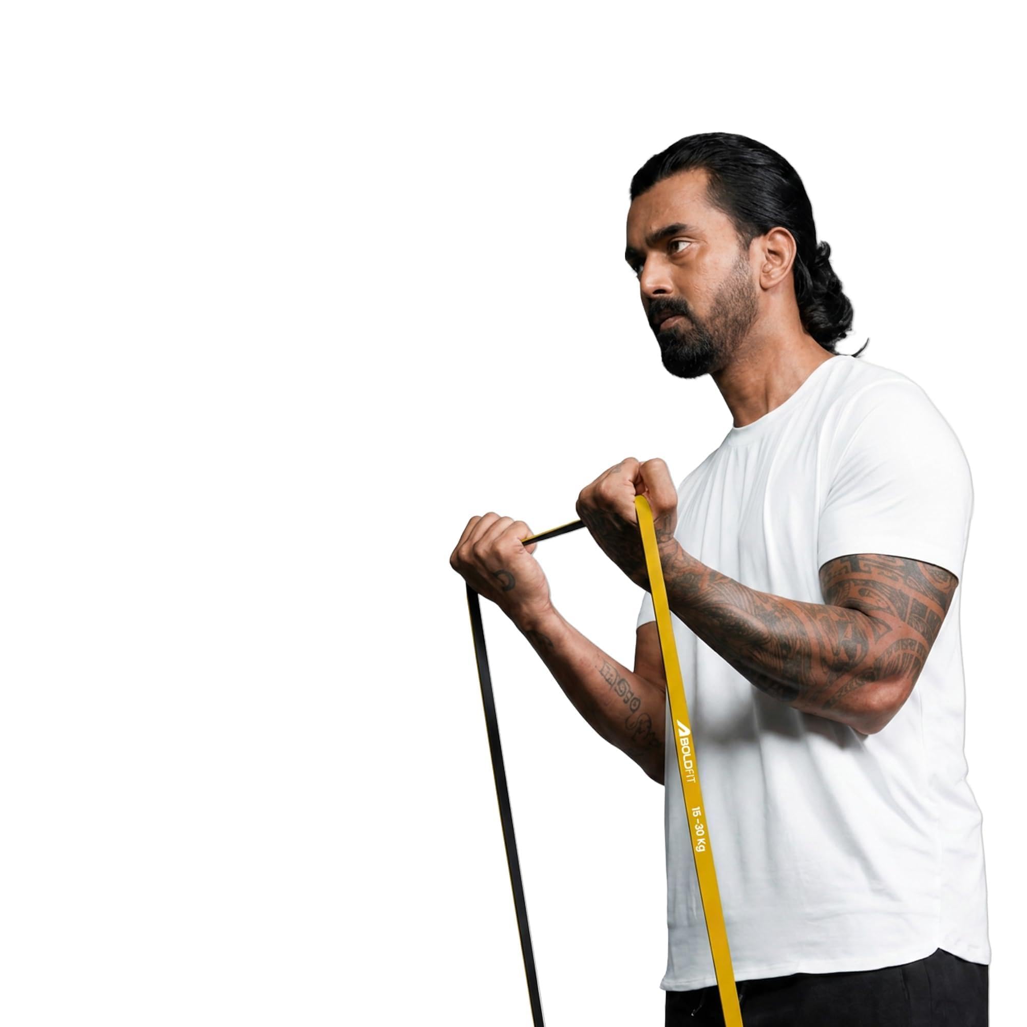 Boldfit Natural Rubber Premium Resistance Bands for Workout Dual Color Heavy Premium Resistance Band for Stretching, Pull ups, Resistance Band for Gym Workout Stretch - Yellow (15-30kg Resistance)-picture-16