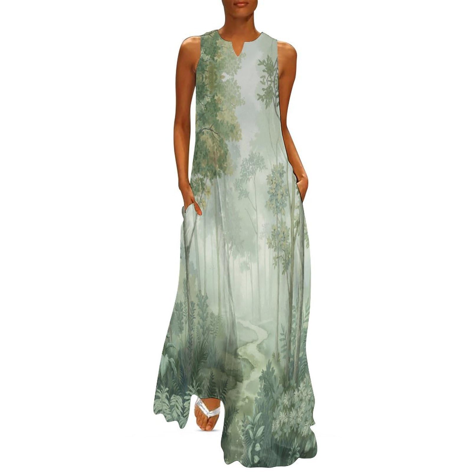 Robe longue fluide col V pour masquer les complexes en été - 8