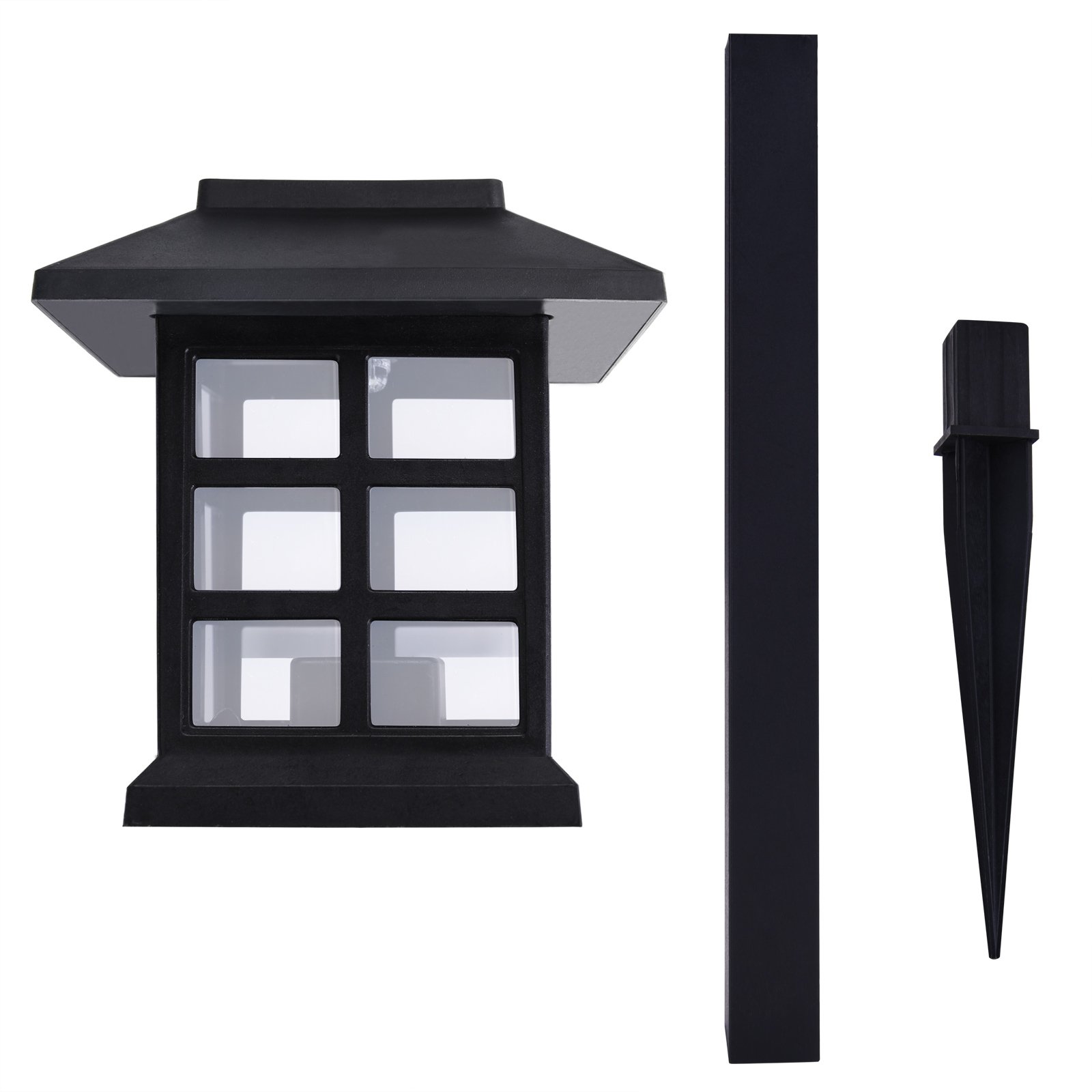 Deuba® Solarlampe für Außen 24er Set LED Wetterfest IP44 Dämmerungssensor Erdspieß Solar Laterne Schwarz Garten Leuchte Außenleuchte Balkon Deko