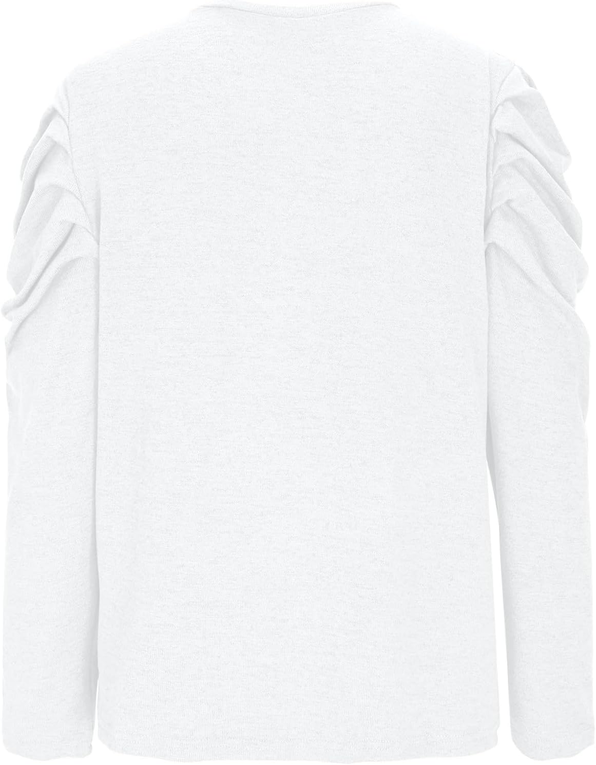 Women's Puff Sleeve Round Neck Top Long Sleeve Stretchy Business Casual Shirt Solid Color Fall Fashion Soft Blouses