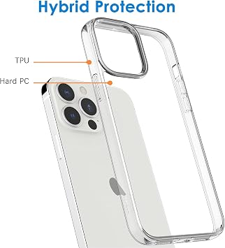 Ehr. iPhone 12 Pro Max Uyumlu Kamera Çıkıntılı Sert Sararmaz Kristal Mika Şeffaf Kılıf (Şeffaf, iPhone 12 Pro Max)