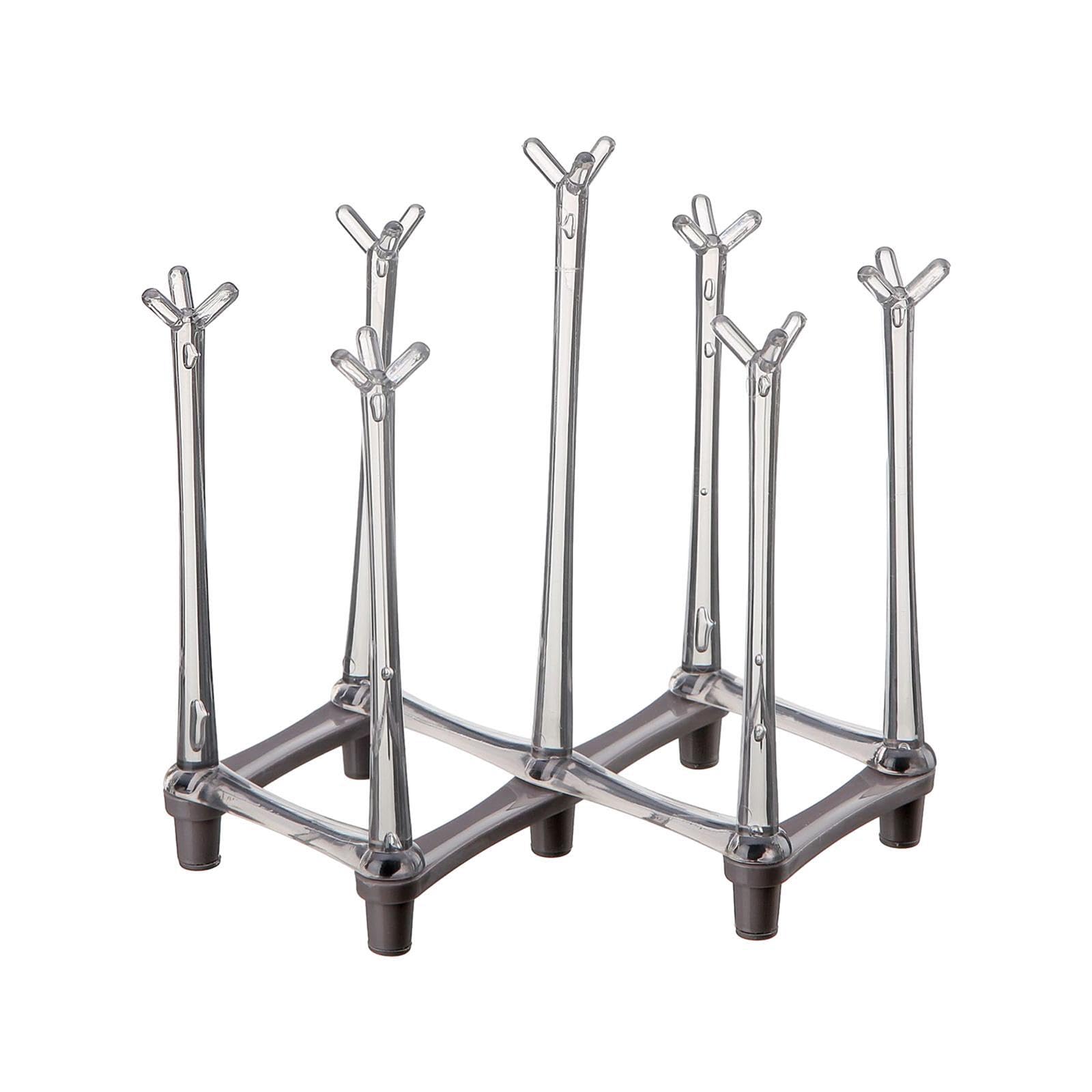 PIXZCSA Retractable Bottle Drying Rack Unique Effectively Handles Different Cup Sizes Daily Can Be Stably Placed On Table Or Countertop Glass Cup Stand, Gray