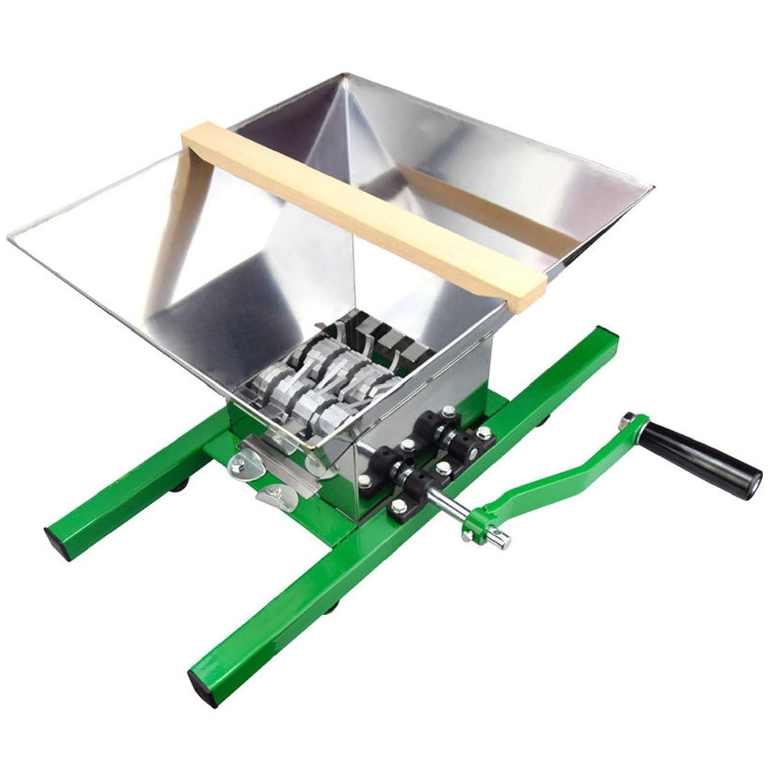 ZHJOPP 7l Fruit Crusher, Large Manual Grinder, Stainless Steel Fruit Scratter Pulper For Wine Cider Grape Pressing, With Roller Handle (B)