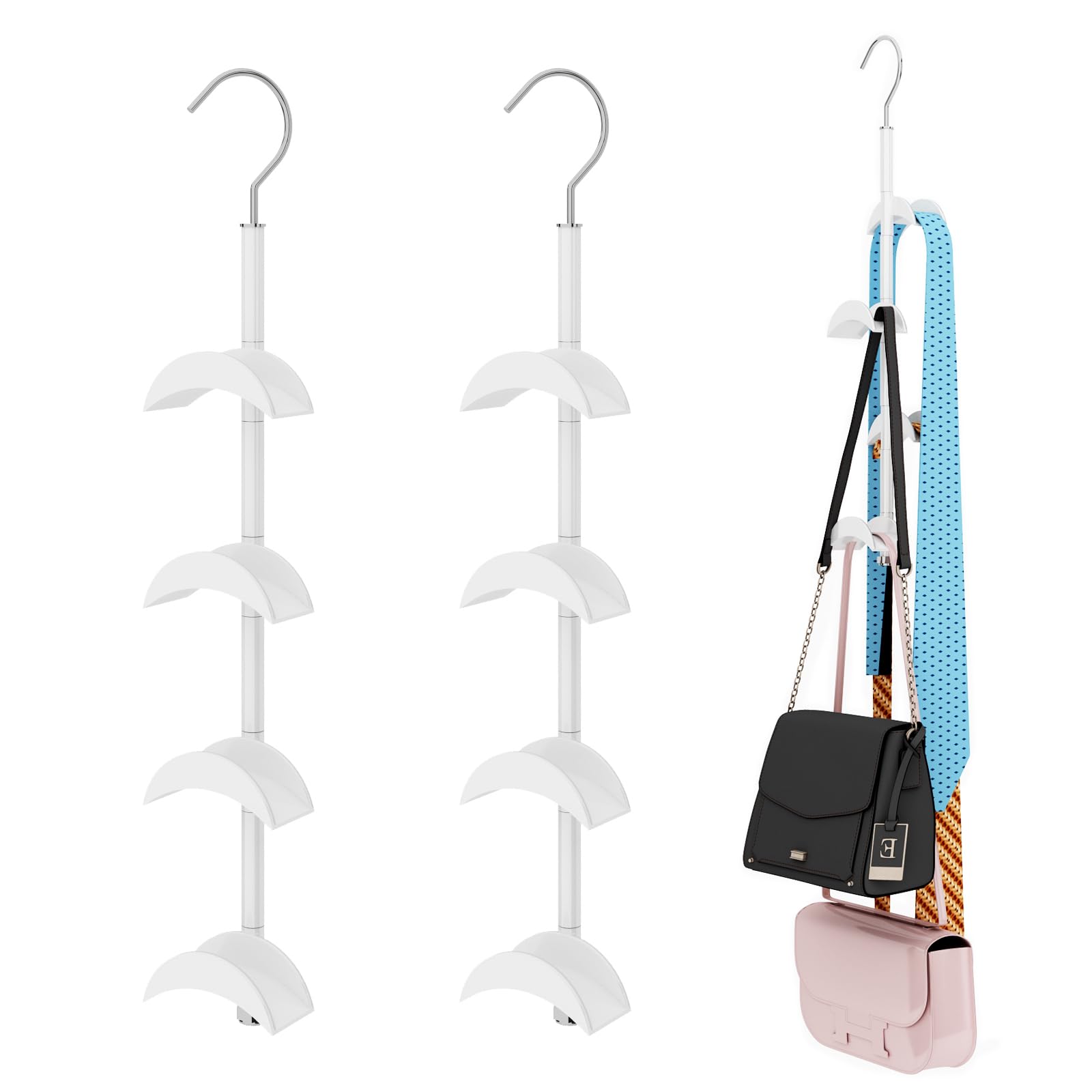 taschen richtig aufbewahren Handtaschen Aufbewahrung, 2 Stück, Knitterfreiheit, Aufhängung,Taschenhalter, Aufbewahrung mit 360 Grad Drehbar, Multifunktional Krawattenhalter für Krawatten, Mützen, Taschen, Gürtel, Schals Küche, Haushalt & Wohnen Kleidung aufbewahren leicht gemacht 0-50_euro Menge:5 kg Herstellergebinde