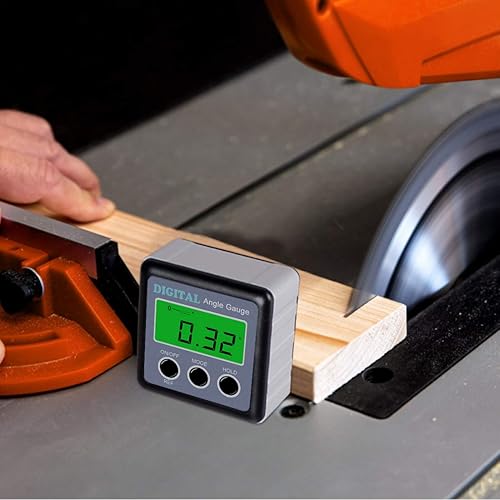 Miniatura 11 de Medidor de ángulo digital y transportador, buscador de ángulo digital eOUTIL - Caja de nivel con base magnética para carpintería, sierra de mesa