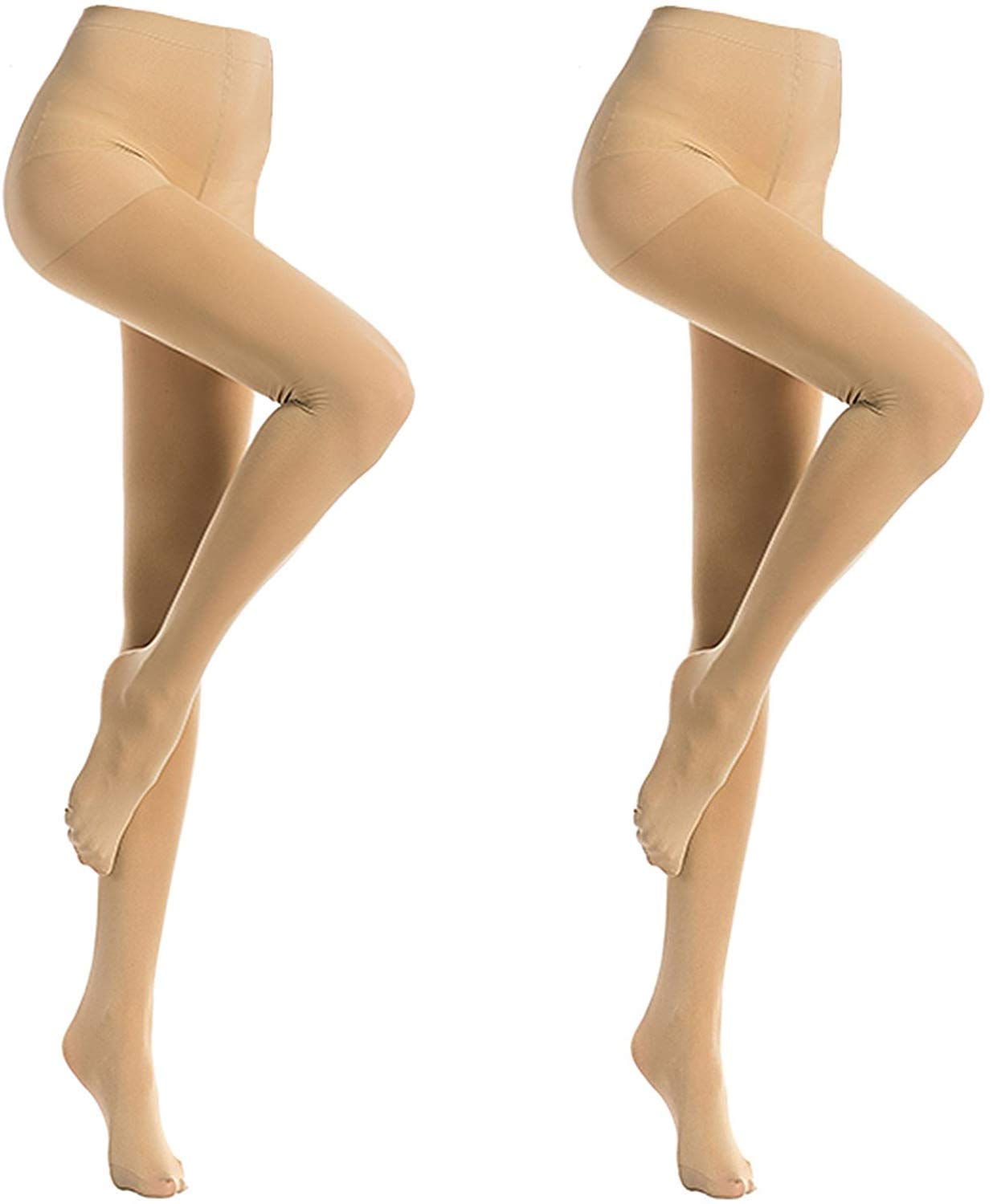 COTSON Women's Beige Opaque Pantyhose Matte Soft Comfortable Waistband (Almost Non Transparent) - Pack of 2-image-43