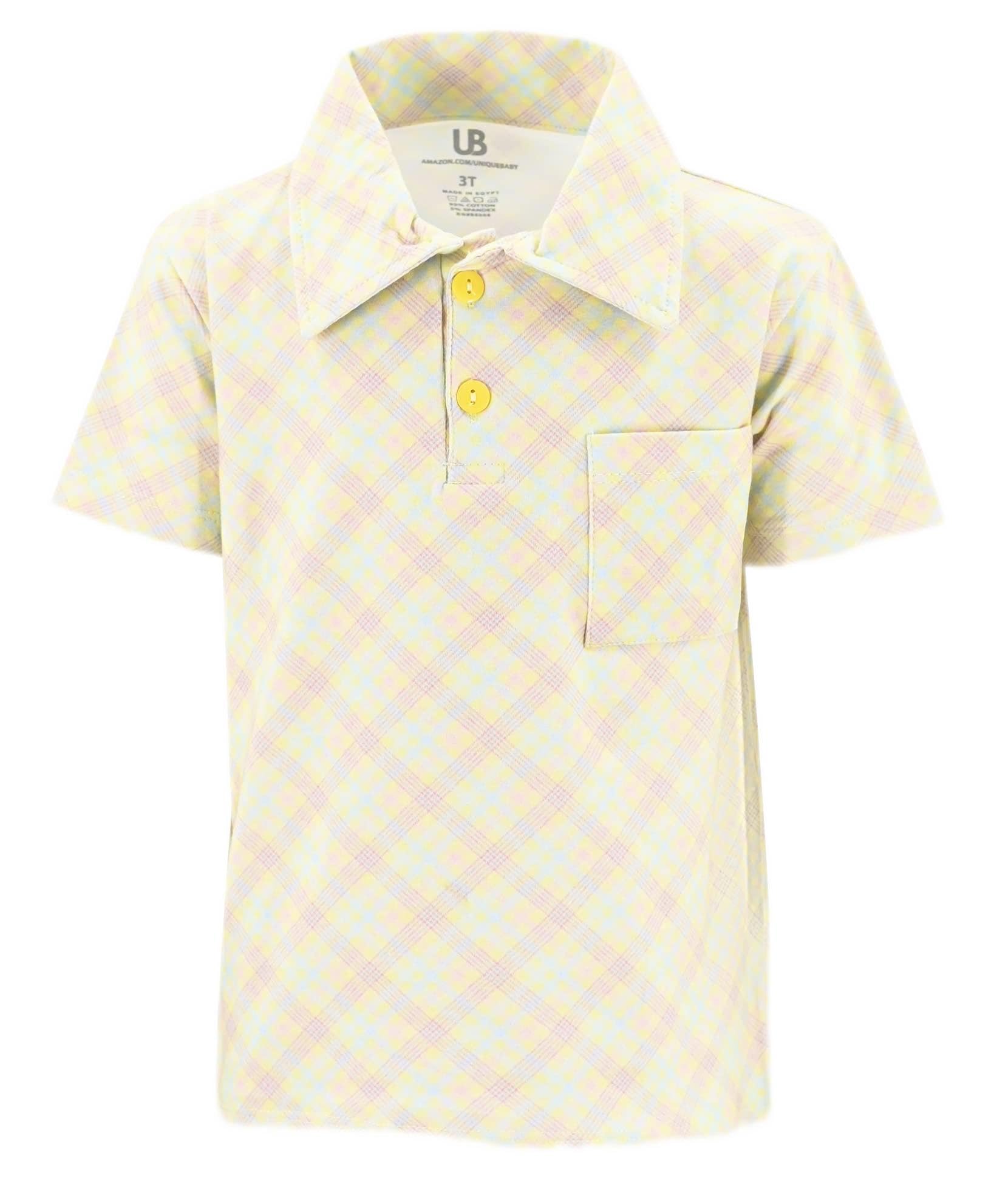 Unique Baby Short Sleeve Collared Boys Polo Shirt, Toddler Kids Polo Shirts
