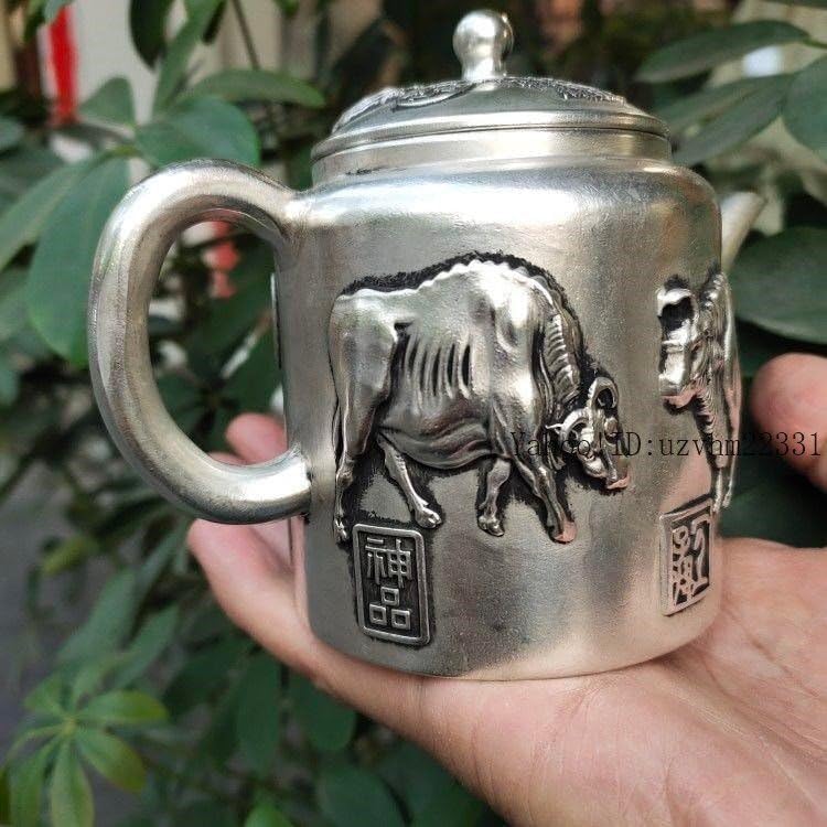 銅製 五牛銅壷 徳利 茶壺 茶道工芸品 置物 銅製 牛壷 茶道 置物