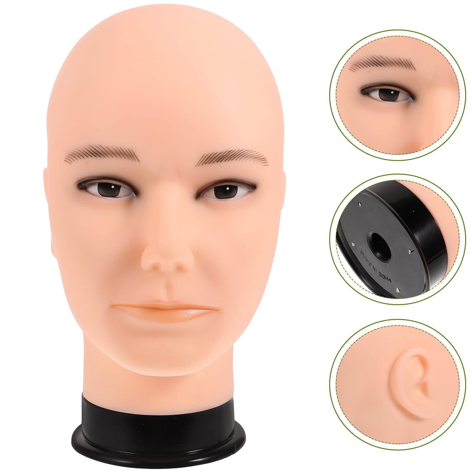 TEHAUX Supporto per Chioma in PVC Circonferenza 56 CM Base per Parrucche e Cappelli Stand per Manichino