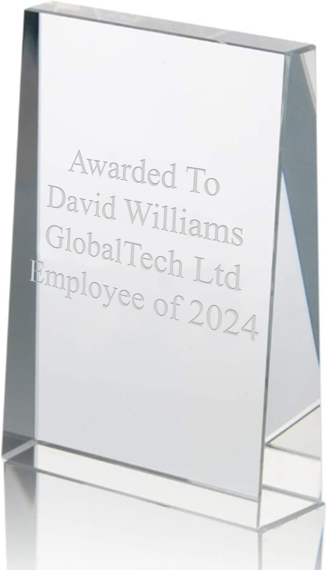 Personalised Glass Block Award/Trophy/Paperweight
