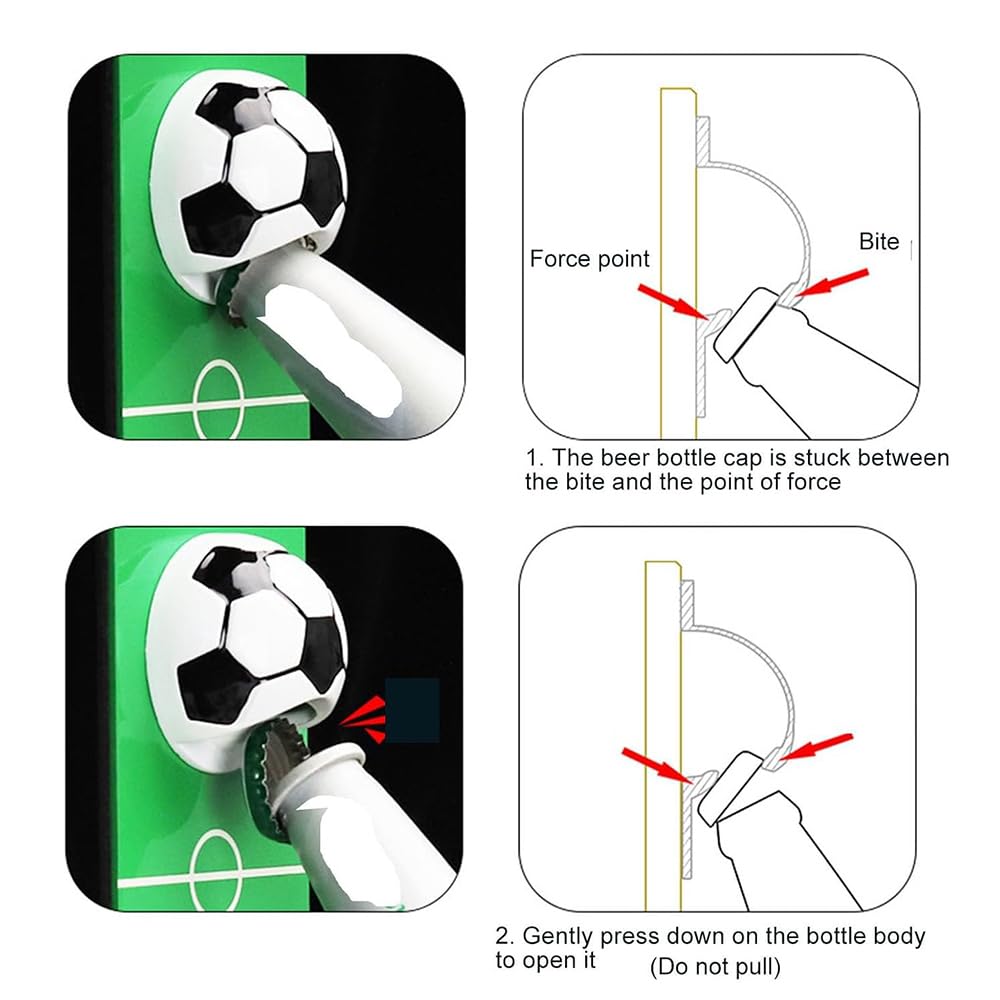 Sarini Apribottiglie Magnetico con Raccoglitore, apribottiglie in Metallo da Parete per Calcio, novità Idee Regalo per Birra per Uomini papà Marito Lui, Perfetto per Accessori Bar di casa, Pub