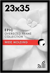 Americanflat 23x35 Poster Frame with Polished Plexiglass - Black Picture Frame - Wide Photo Frames Made of Engineered Wood for Vertical or Horizontal Wall Display - Epic Collection - Black