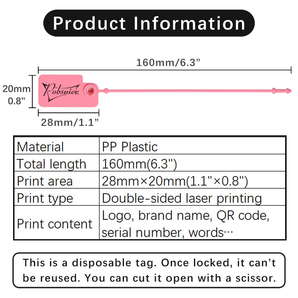 Pobsuier 100Pcs Custom Product Tag Plastic Disposable Personalized Logo Shoes Clothes Key Price Label Marker 160mm/6.3" - Image 2