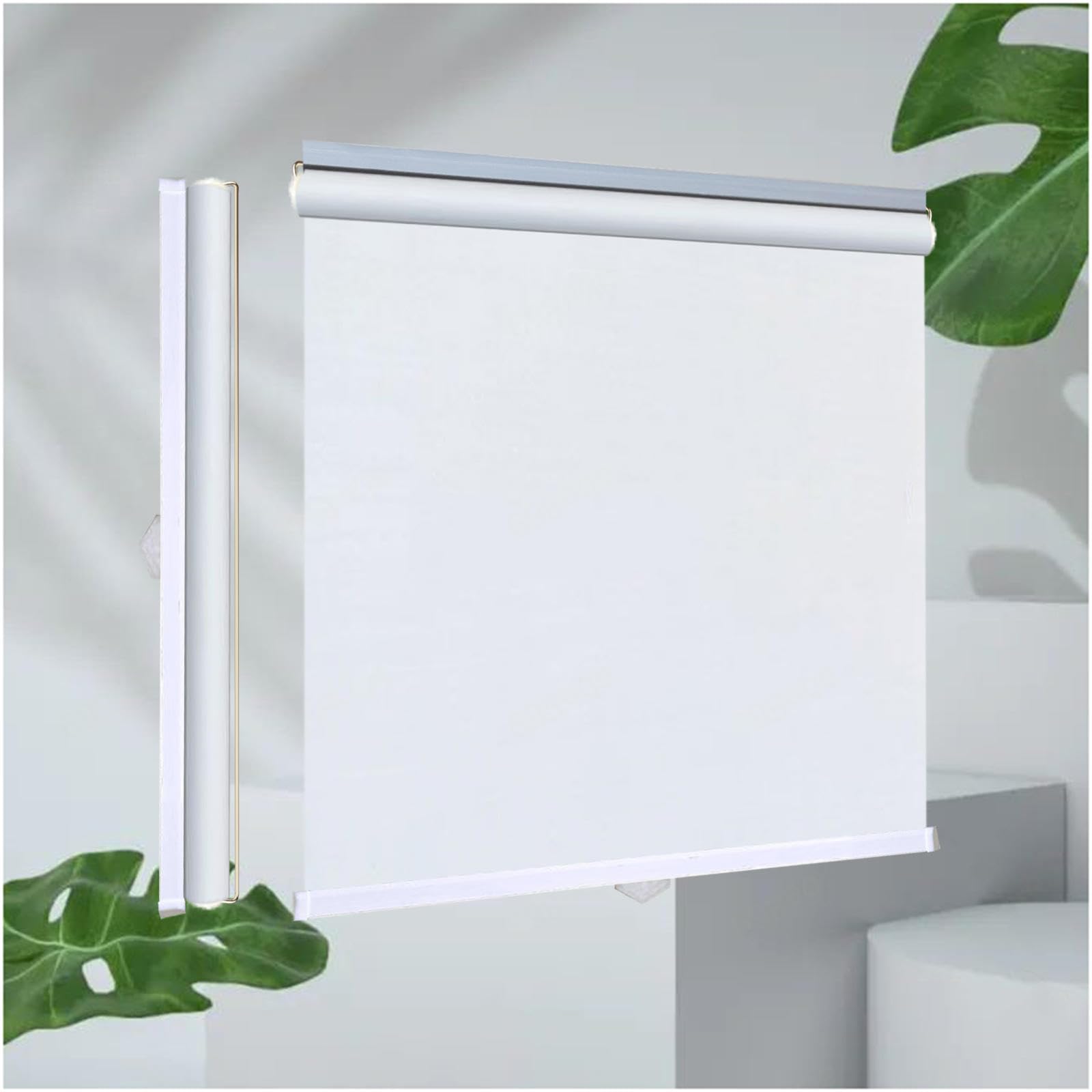 Sunshade Roller Blinds, 99% Sunscreen Blackout Roller Shades for Windows, Thermal Blinds No Drilling, Temporary Blackout Curtains 32–150cm Width,white-125x160cm/49 * 63in