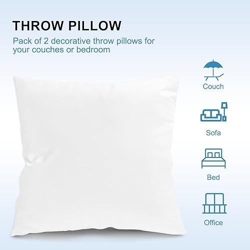 Miniatura 2 de Fixwal Juego de 2 cojines de 2 a 22 x 22 pulgadas, almohadas decorativas de interior para cama y sofá