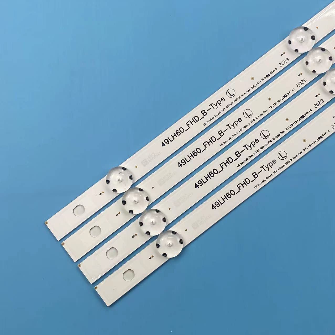 8 x oświetlenie LED tła kompatybilne z Innotek Direct 16Y 49LH60_FHD typu A/B. Kompatybilny z HEESUNG HC490DUN-ABRR1-211X 49LH604V 49LW540S-UF. Kompatybilny z JVC LT-50C550.