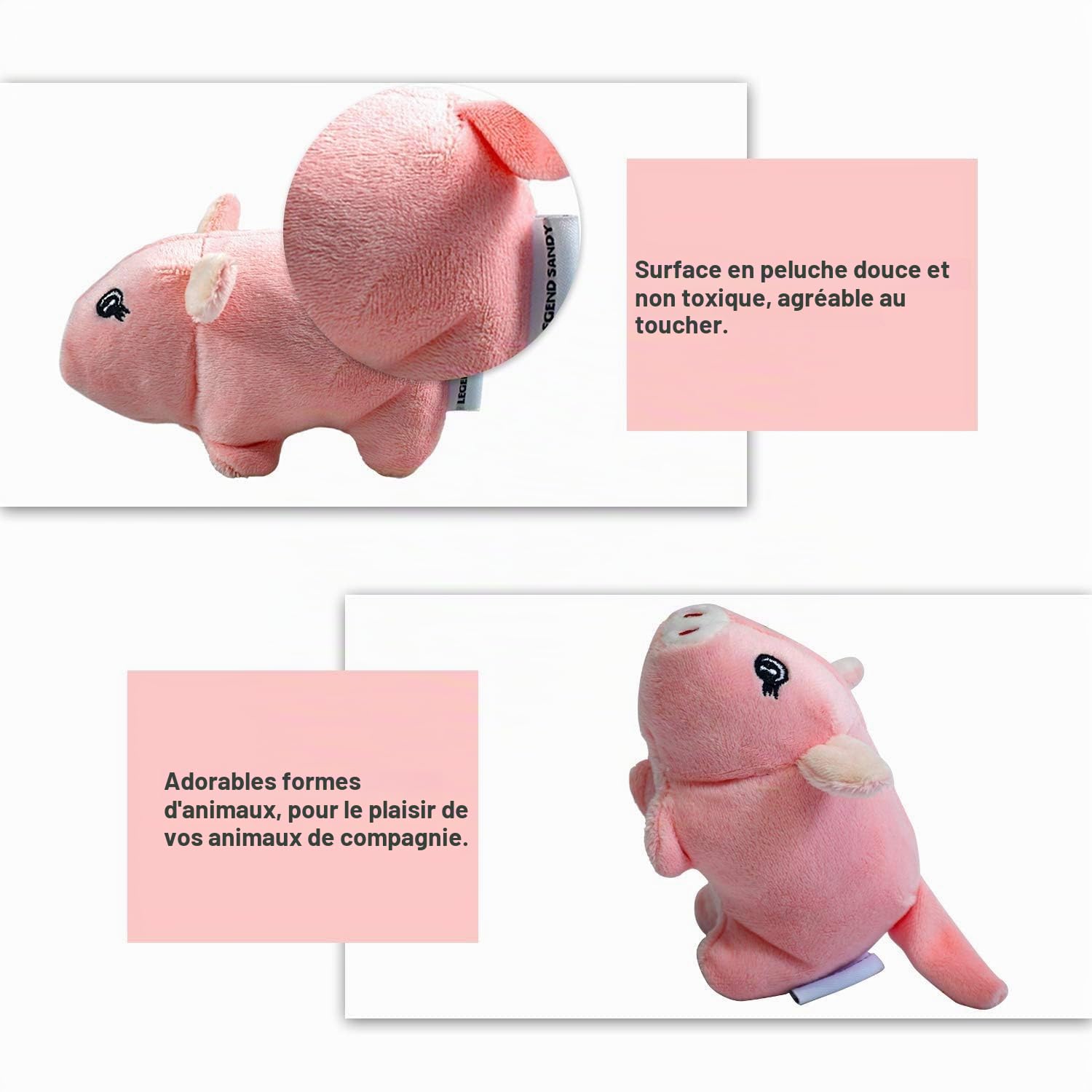 LEGEND SANDY Lot de 12 Petits Jouets couineurs en Peluche à mâcher, Mignons et Doux, pour Animaux de Compagnie, Chiots et Chiens de Petite et Moyenne Taille