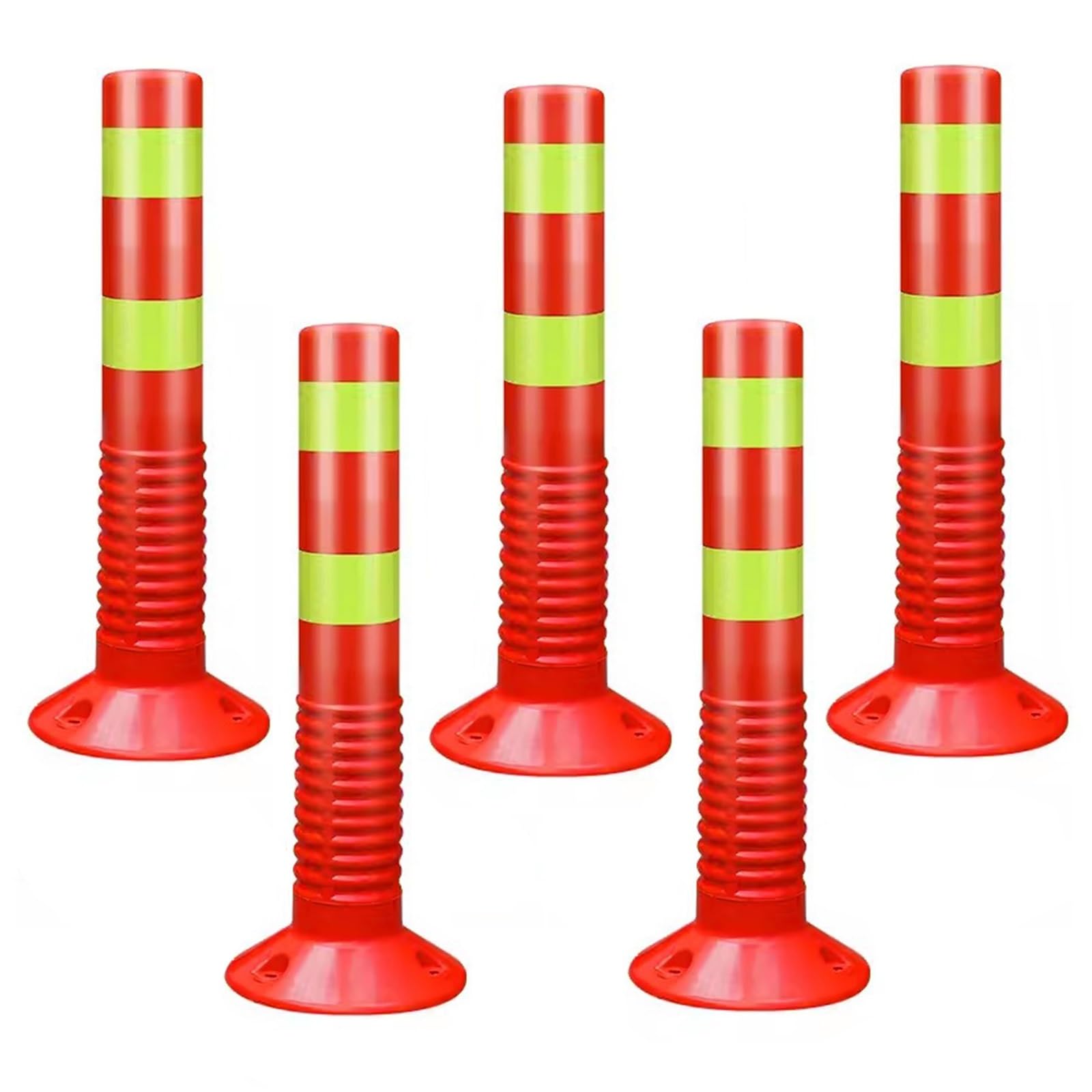 GDMDPTE Parking Barrier for Driveway, Plastic Flexible Traffic Delineator Cones for Parking Lot/Driving Practice/Residential Caution Roads, Construction Safety Barricade(10 Pack,H 45cm/17.7in)