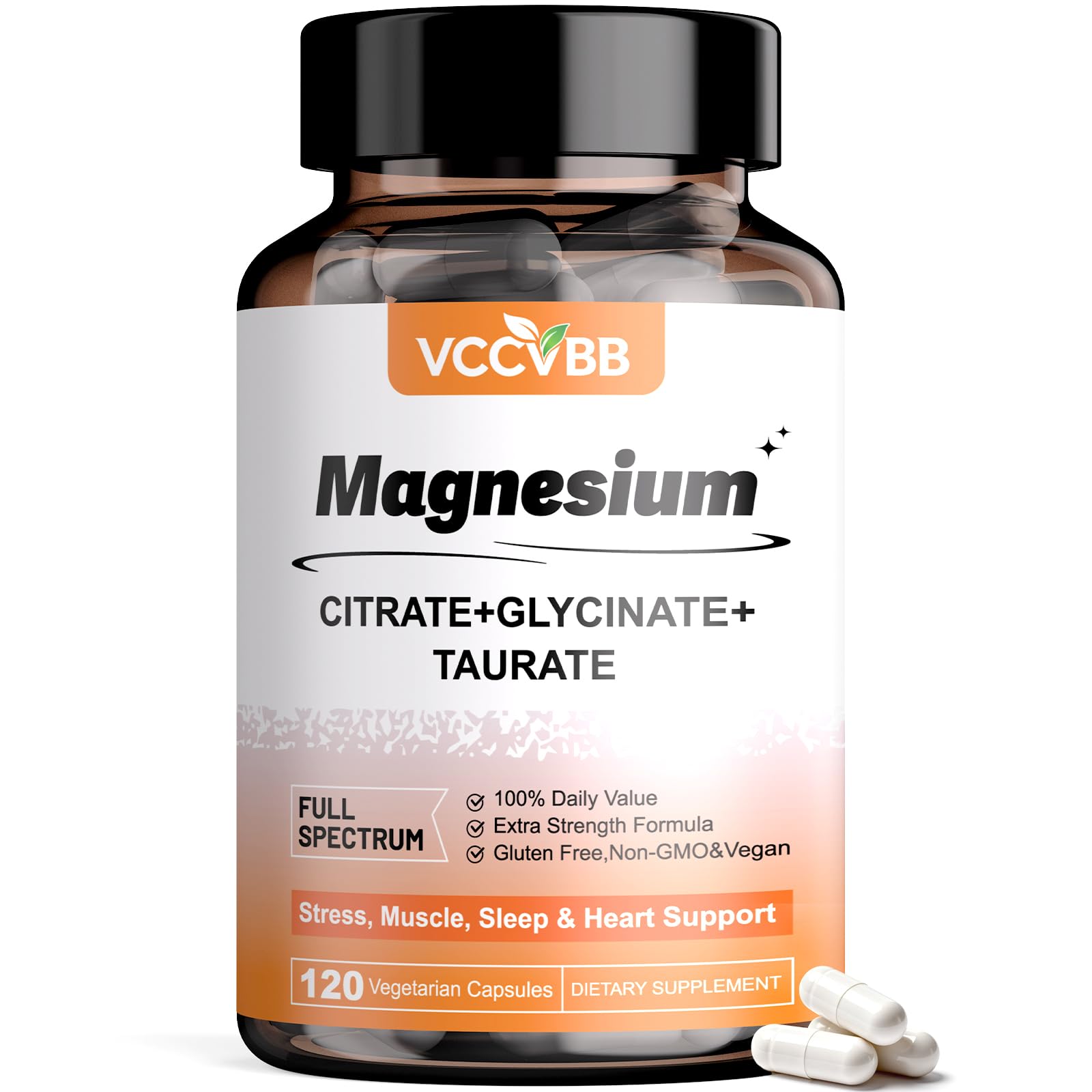 Magnesium Complex, Elemental Magnesium with Glycinate, 120 Capsules Flavor600 120 Count (Pack of 1)
