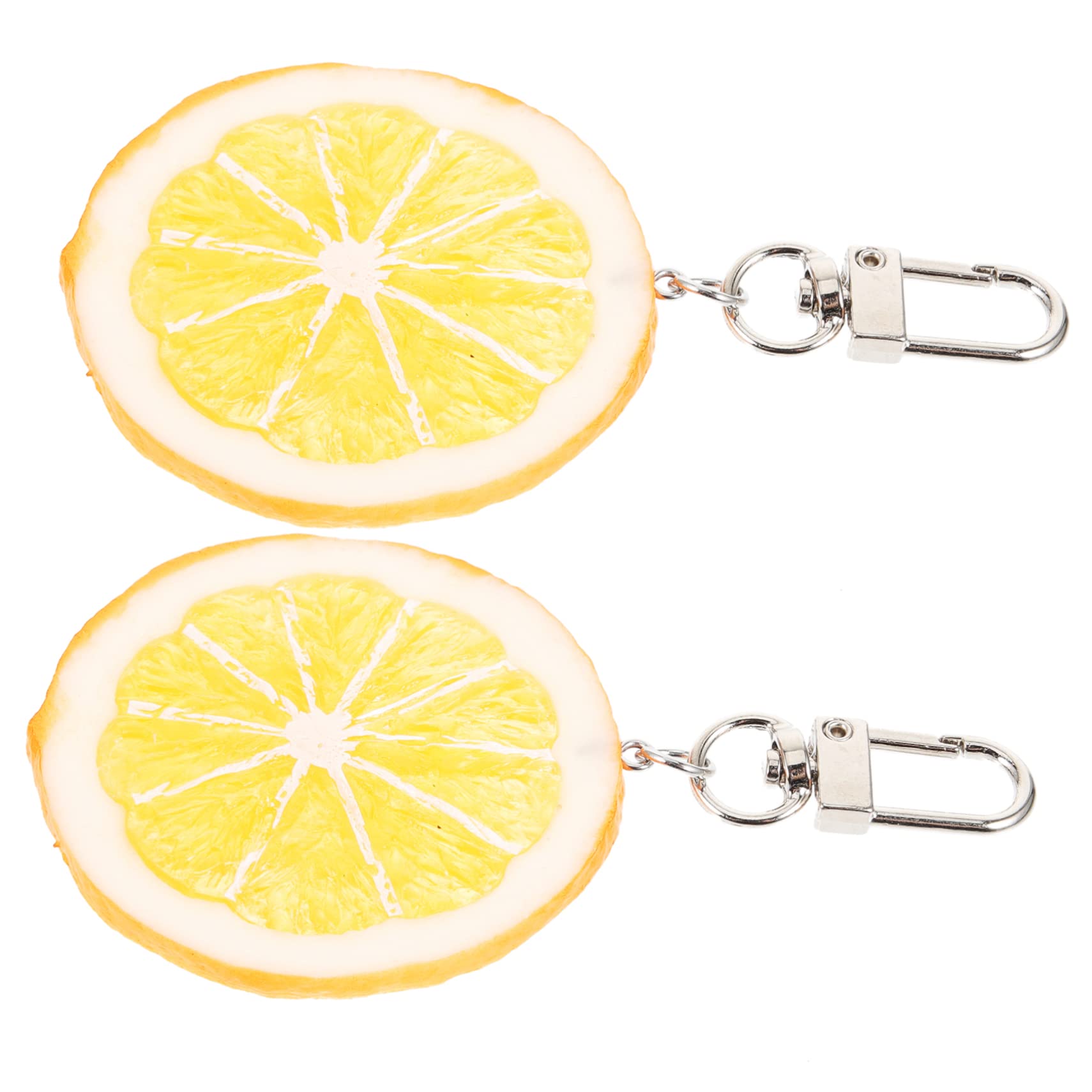 Llavero único Llavero rodaja de limón Llavero Mochila con Forma de Fruta Colgante Bolso Colgante (Naranja x 10 Piezas 9,5 x 5,5 cm)
