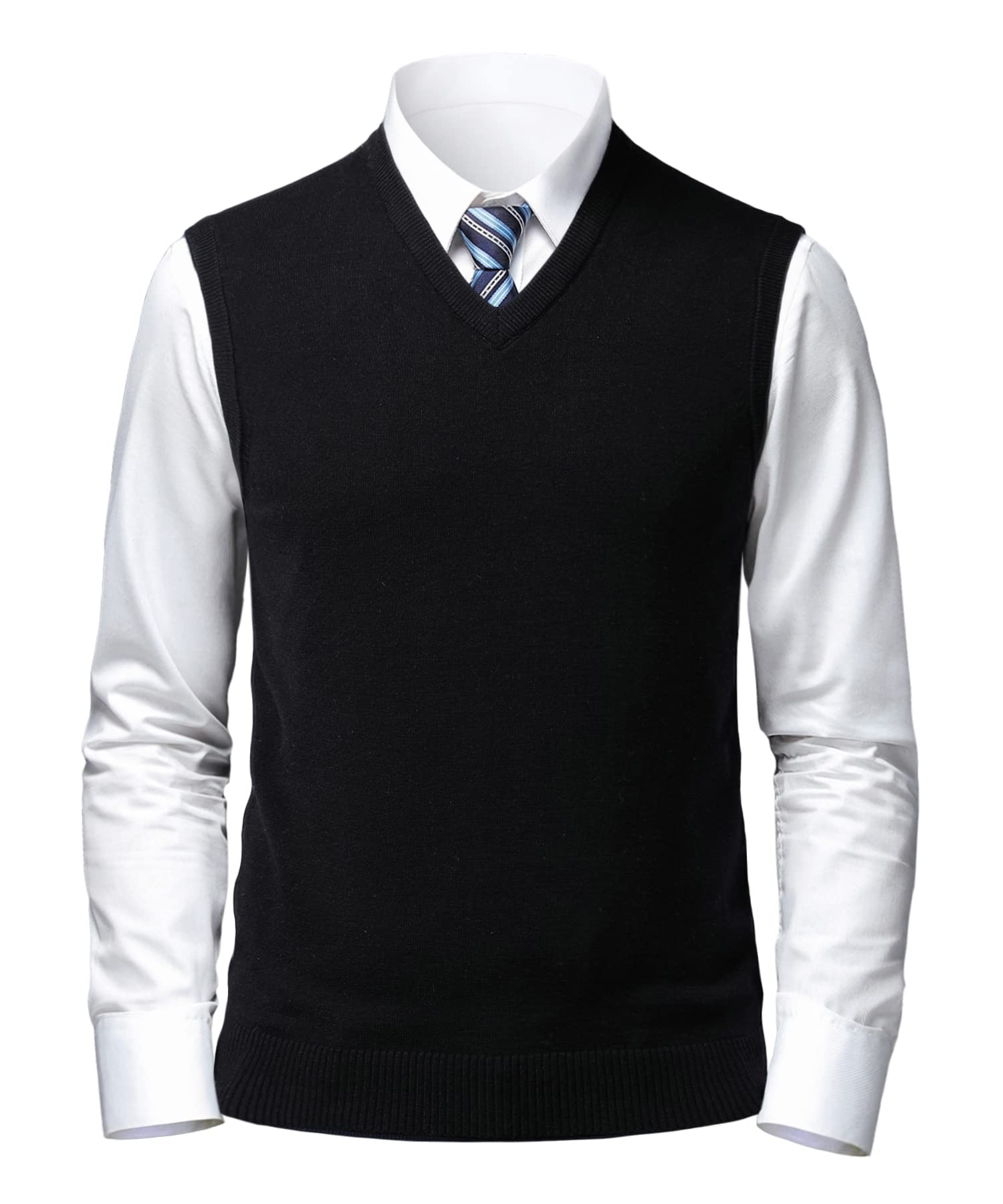 Hombre Sin Mangas con Cuello En Casual de Punto Pullover Jerséis Jersey Suéter Chaleco suéter Caballero Suéter Lana Cardigans Tank Tops Mangas Rebecas Chaqueta SuéTer para