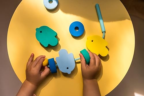 Miniatura 7 de QUUT Beedi - Juguetes de baño de espuma – Juguetes de pared de baño de cuentas con cordones para niños pequeños – Animales de baño colgantes y