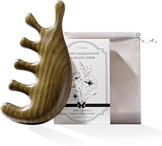 Multi-Functional Gua Sha Tool for Face & Body, Green Sandalwood Scalp Massager Hair Growth, Lymphatic Drainage, Head Massage Comb, Guasha Tool for Stress Relief and Face Lifting