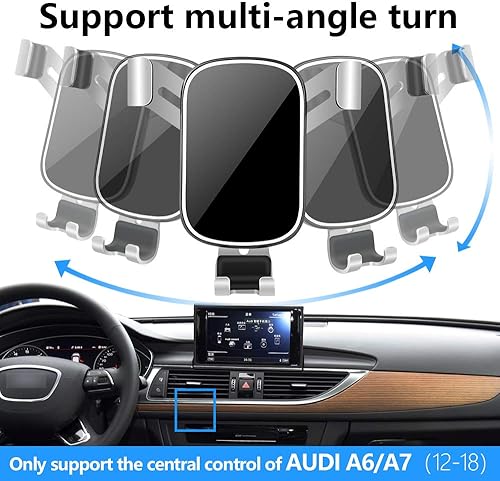 Miniatura 11 de LUNQIN - Soporte para teléfono de coche para Audi A6 A7 S6 S7 RS6 RS7 2019 2020 2021 2022 2023 2024 2025 Accesorios para interiores de automóvil
