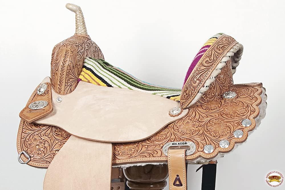 HILASON Flex Tree Western Horse Saddle American Leather Trail Barrel | for Horses