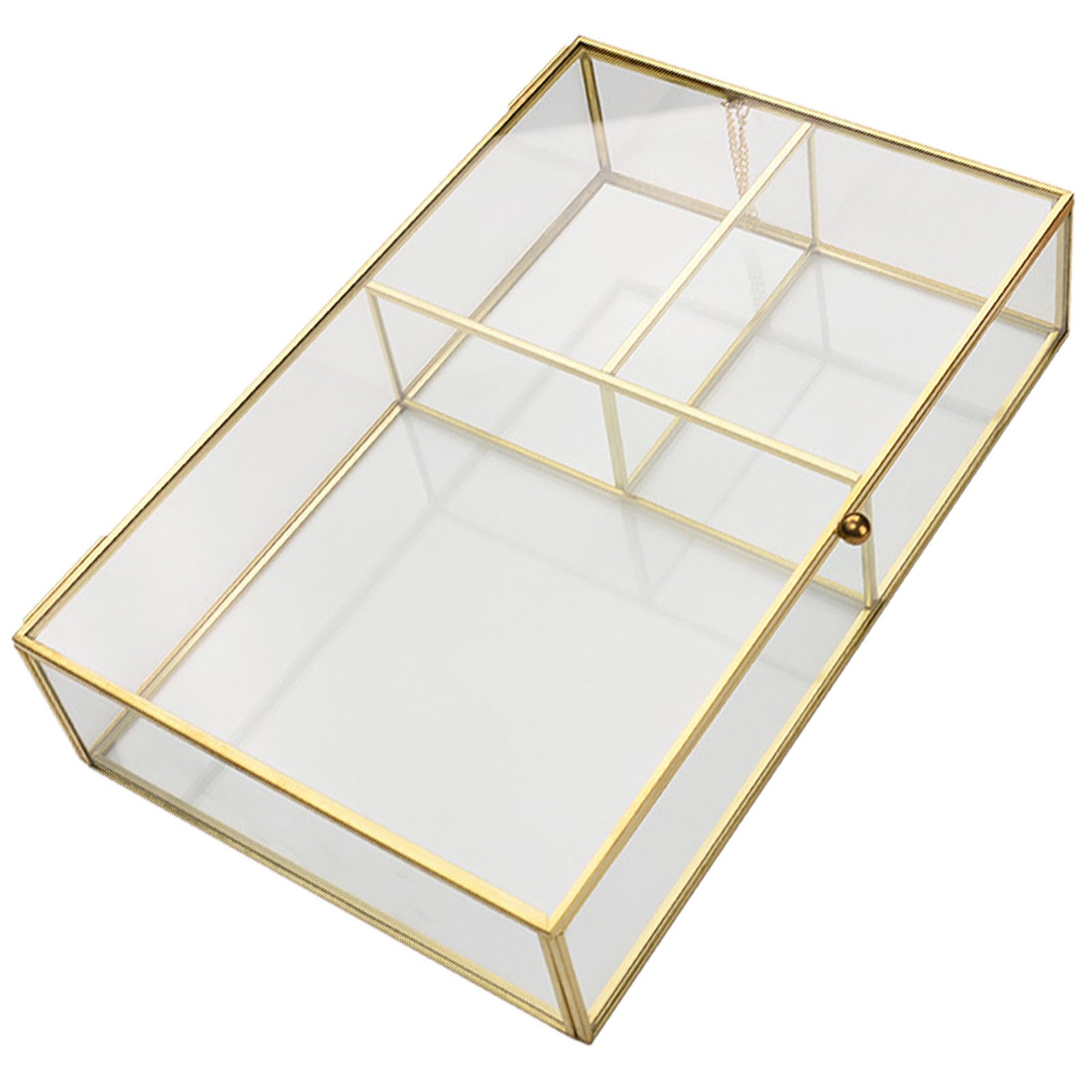 Boîte à bijoux en verre compartimentée pour organiser votre coiffeuse
