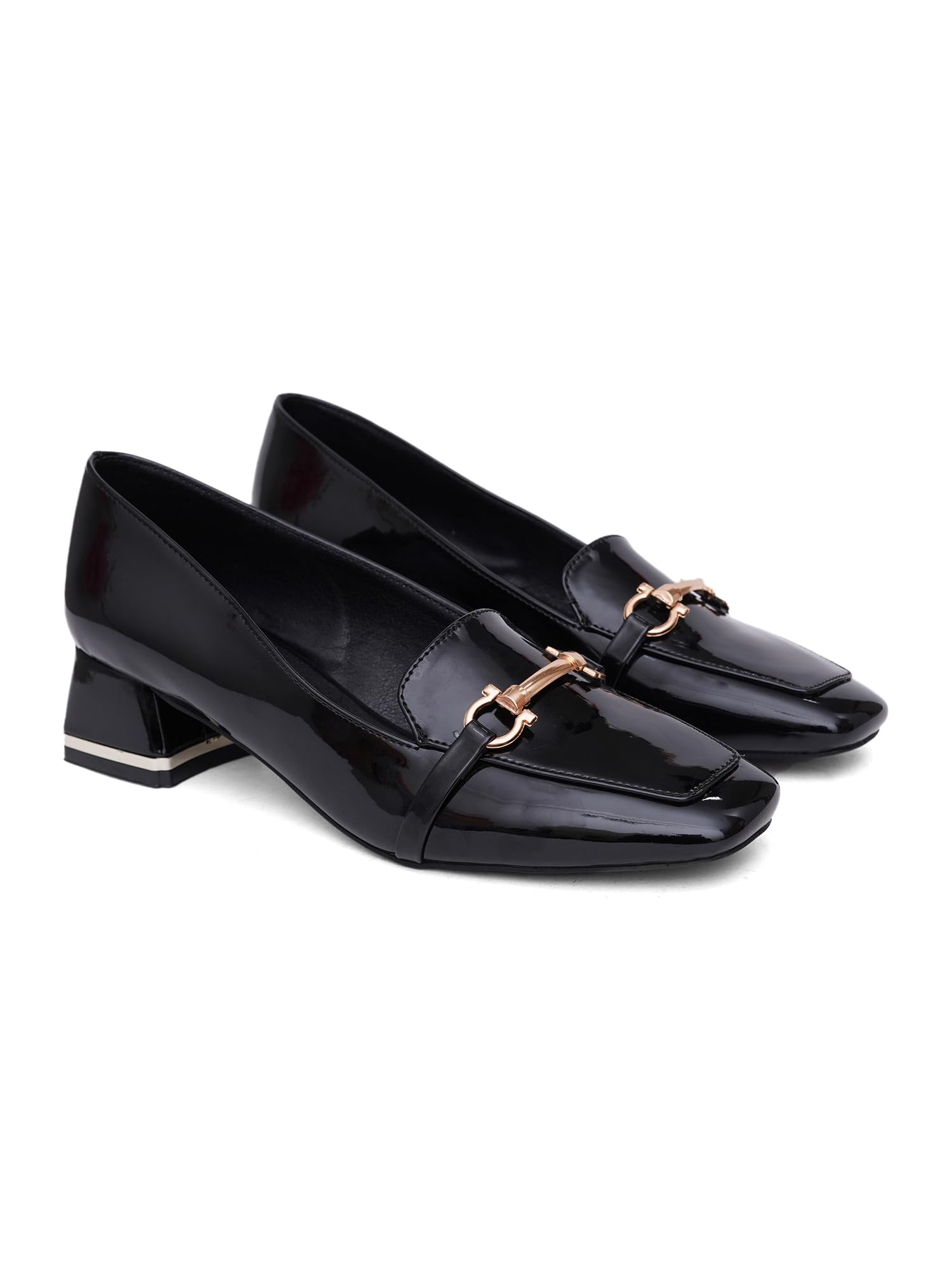 Elegant Block Heel Pumps for Women | Soft Patent Shine Comfortable Lightweight Slip-On Office & Casual Heels-image-39