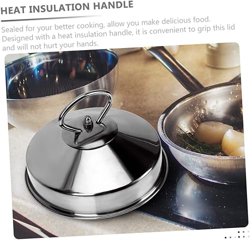 Miniatura 6 de YARNOW Tapa de vapor redonda Dim Sum Steamer Grill Accesorios para parrilla de calentamiento de plancha Cubierta de placa para platos de cena Acero