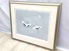 上村淳之 【鶴舞う】 リトグラフ 上村淳之 オリジナルリトグラフ雪月花 「月」＜額＞｜エンディ