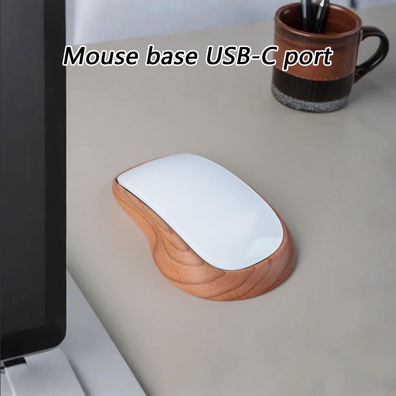 Dock Ricarica in Legno per Porta USB C e Base Stabile per Caricabatterie per USB C efficienti negli spazi Lavoro