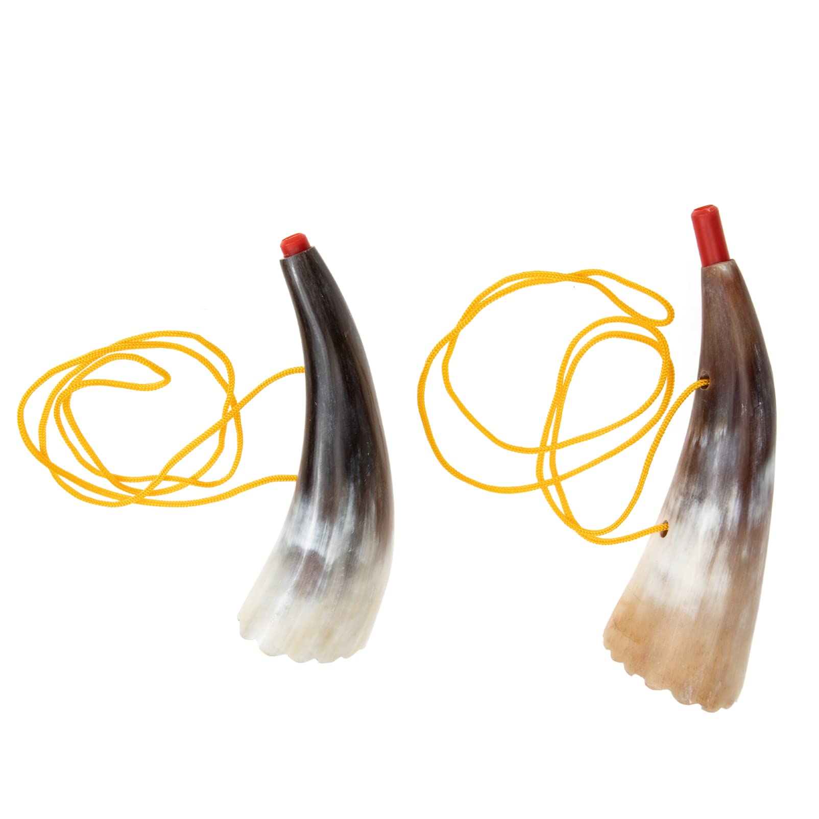 2pcs Horn Toys for Boy Girl Unique Ox Horn Design Sound Noise Maker Toy for Sports Games and Parties Easy to Carry with Lanyard